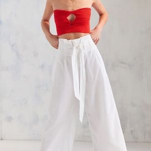 Perfect cute summer stylish white wide leg pants